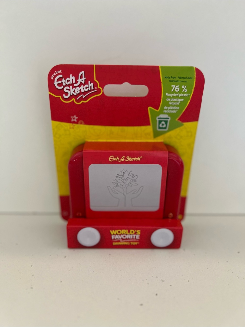 Pocket Etch A Sketch Mini Red Drawing Toy NWT Stocking Stuffer